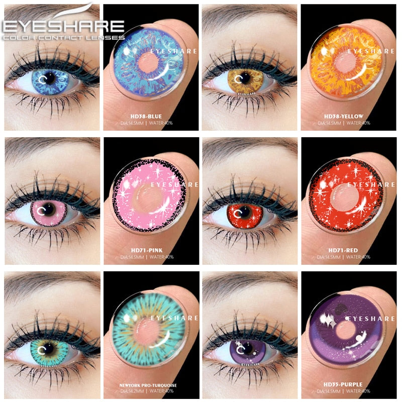 EYESHARE 1 Pair Colored Contact Lenses for Eyes Natural Brown Lenses Beauty  Fashion Red Lense Blue Lenses Green Eye Contacts in 2023