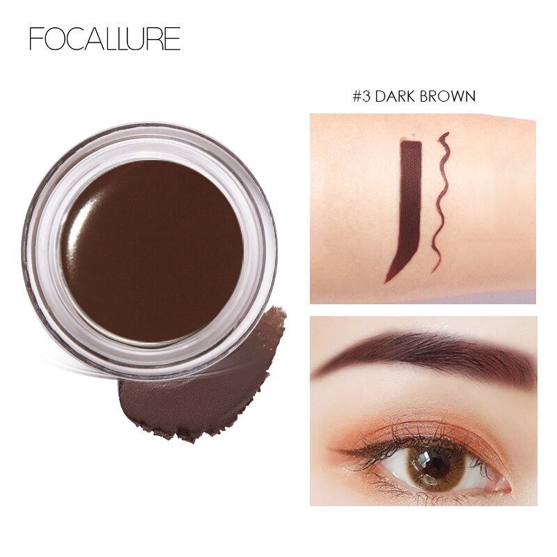 FOCALLURE Eyebrow Brow Gel Waterproof Dyed Brow Professional Makeup Cosmetics Enhancers for Eyebrow Enhancers Cream With Brush