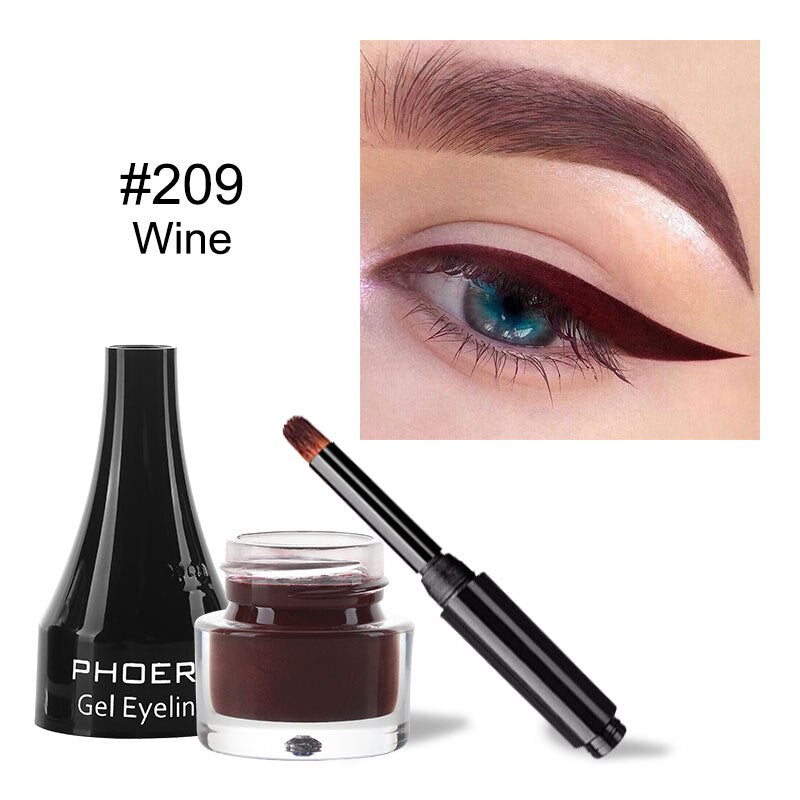 PHOERA 10Colors Matte Lasting Waterproof Eyeliner Gel Natural Long Lasting Eye Liner Cream For Eyeshadow With Brush TSLM2