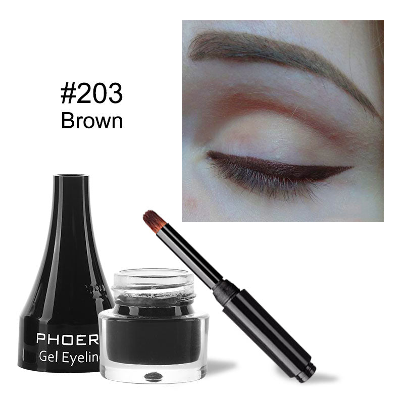 PHOERA 10Colors Matte Lasting Waterproof Eyeliner Gel Natural Long Lasting Eye Liner Cream For Eyeshadow With Brush TSLM2