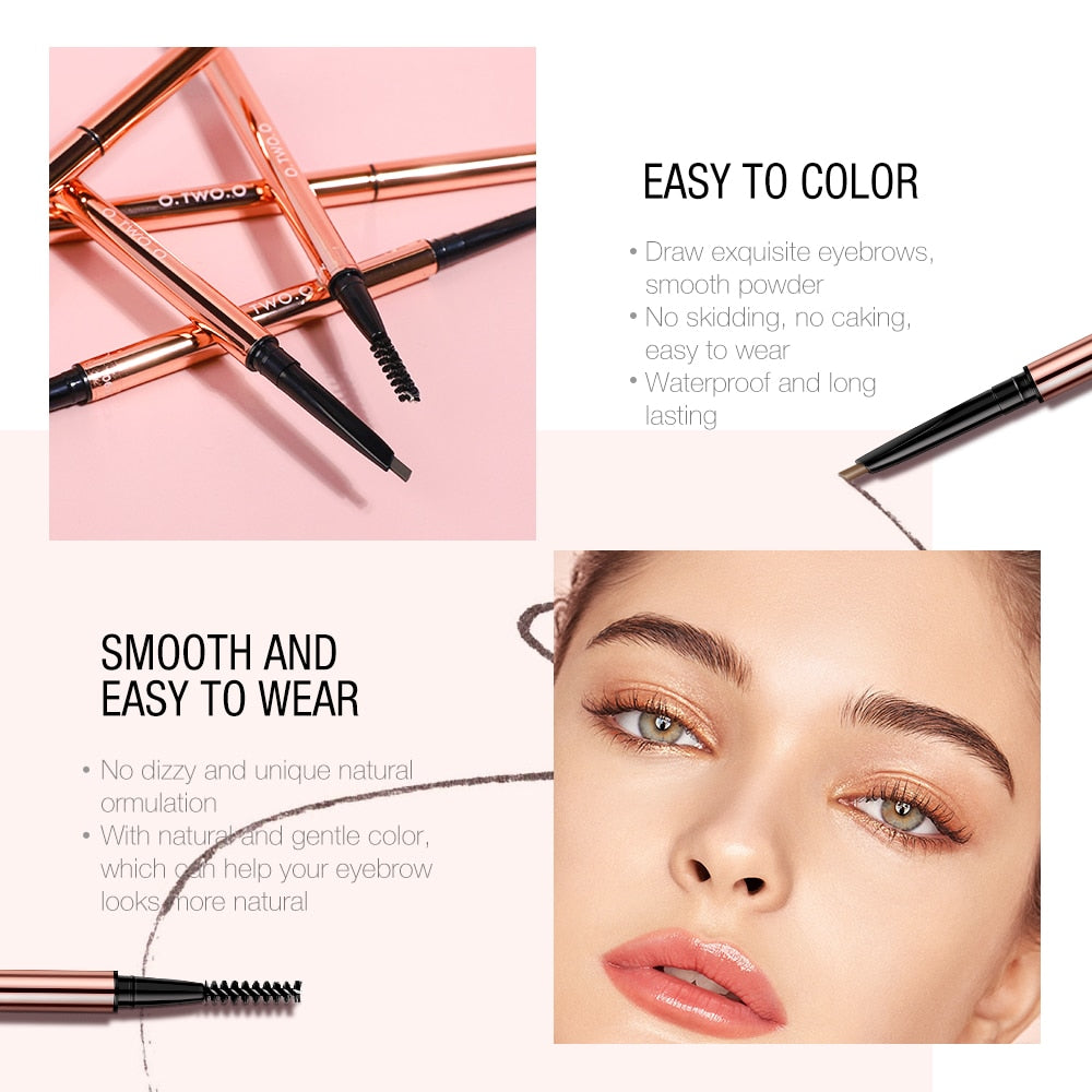 O.TWO.O Ultra Fine Triangle Eyebrow Pencil Precise Brow Definer Long Lasting Waterproof Blonde Brown Eye Brow Makeup 6 Colors