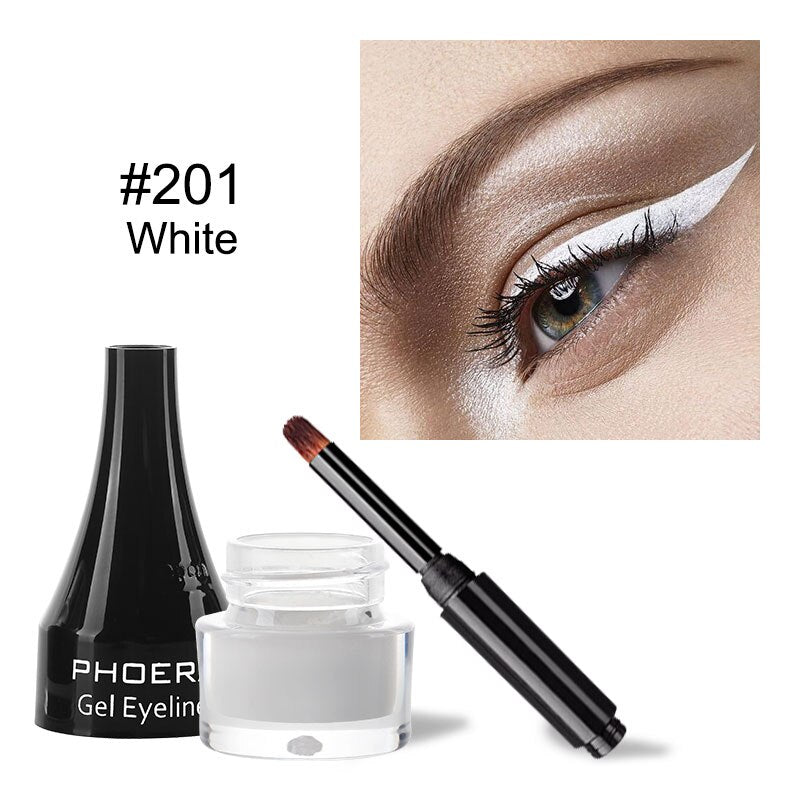 PHOERA 10Colors Matte Lasting Waterproof Eyeliner Gel Natural Long Lasting Eye Liner Cream For Eyeshadow With Brush TSLM2