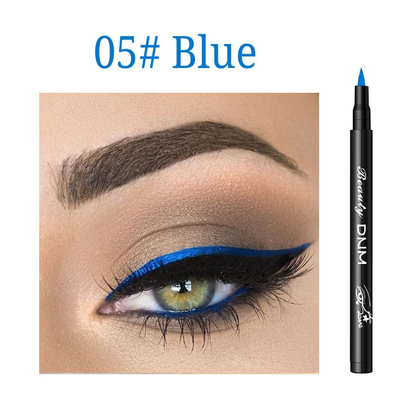 Colorful Eyeliner Waterproof Cosmetics Smooth Easy To Wear Liquid Eyeliner Blue White Brown Delineador Eye Liner Pencils 1pcs