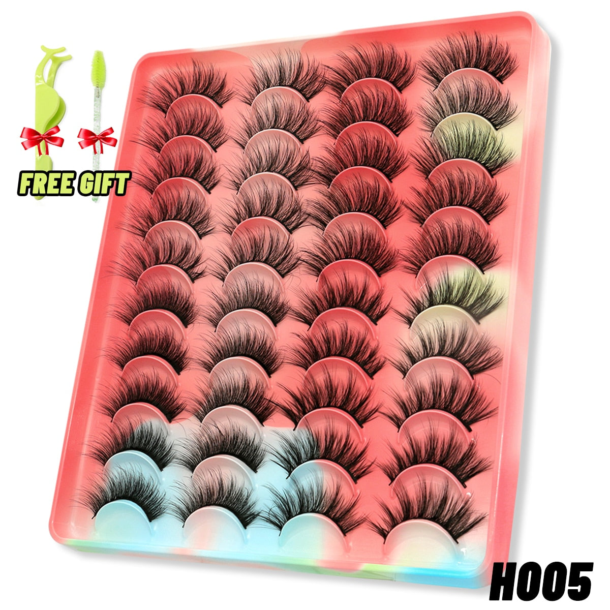 GROINNEYA Eyelashes 3D Mink Lashes Fluffy Soft Wispy Natural Cross Eyelash Extension Reusable Lashes Mink False Eyelashes Makeup