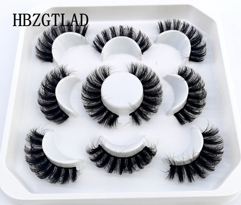 NEW 5 pairs Handmade 3d mink lashes Bulk short False Eyelashes Cross Messy Dense Natural Long Eye Lashes Makeup Fake Eyelashes