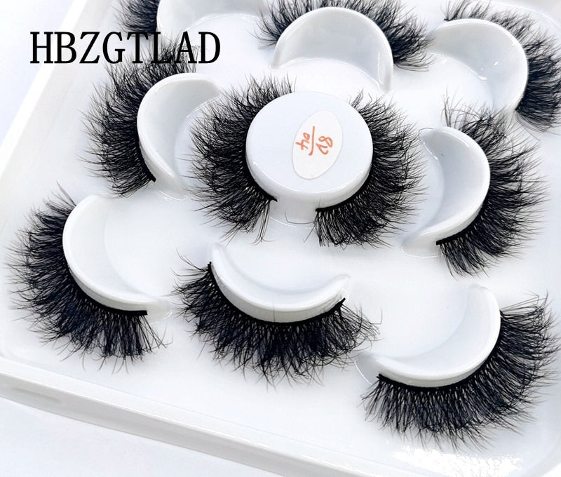 NEW 5 pairs Handmade 3d mink lashes Bulk short False Eyelashes Cross Messy Dense Natural Long Eye Lashes Makeup Fake Eyelashes