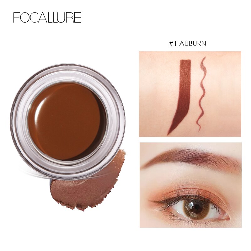 FOCALLURE Eyebrow Brow Gel Waterproof Dyed Brow Professional Makeup Cosmetics Enhancers for Eyebrow Enhancers Cream With Brush