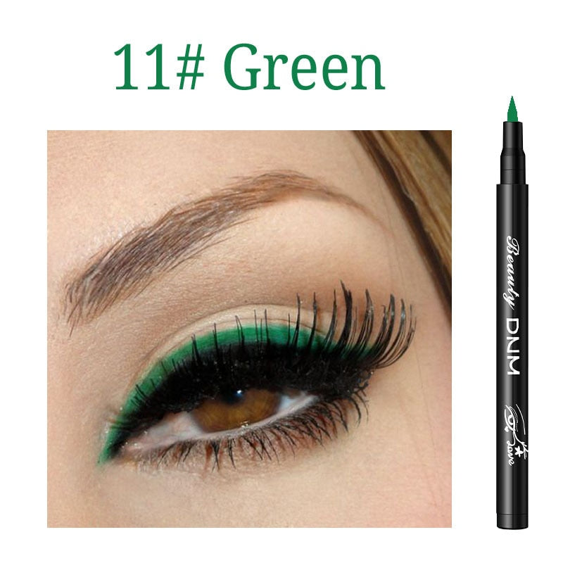 Colorful Eyeliner Waterproof Cosmetics Smooth Easy To Wear Liquid Eyeliner Blue White Brown Delineador Eye Liner Pencils 1pcs