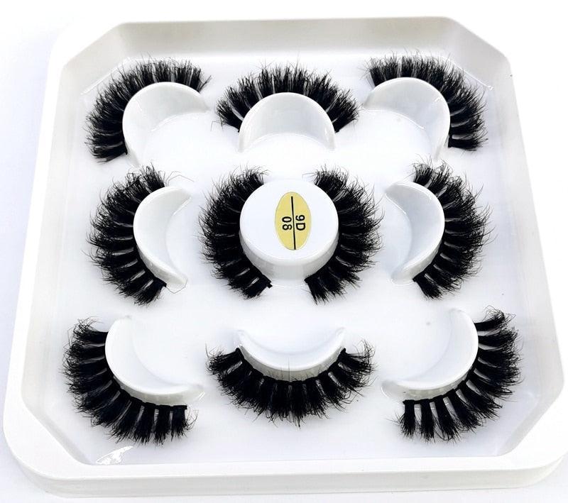 NEW 5 pairs Handmade 3d mink lashes Bulk short False Eyelashes Cross Messy Dense Natural Long Eye Lashes Makeup Fake Eyelashes