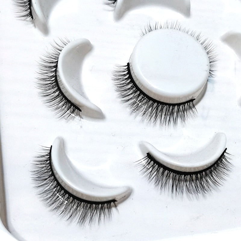 NEW 5 pairs Handmade 3d mink lashes Bulk short False Eyelashes Cross Messy Dense Natural Long Eye Lashes Makeup Fake Eyelashes