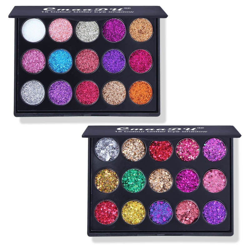 15 Color Glitter Eye Shadow Pallete Pigment Professional Eye Makeup Palette Long-lasting Make Up Eyeshadow Palette Maquillage