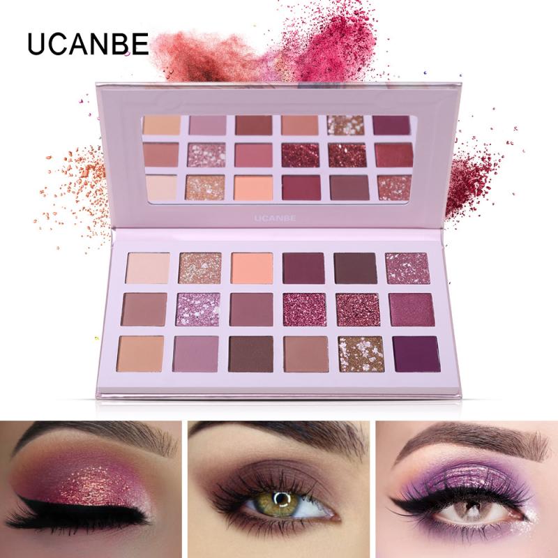 UCANBE Neon Eyeshadow Eye Makeup Waterproof Mineral highlighter Powder Shimmer Eye Shadow Make up Palette Cosmetics For Women