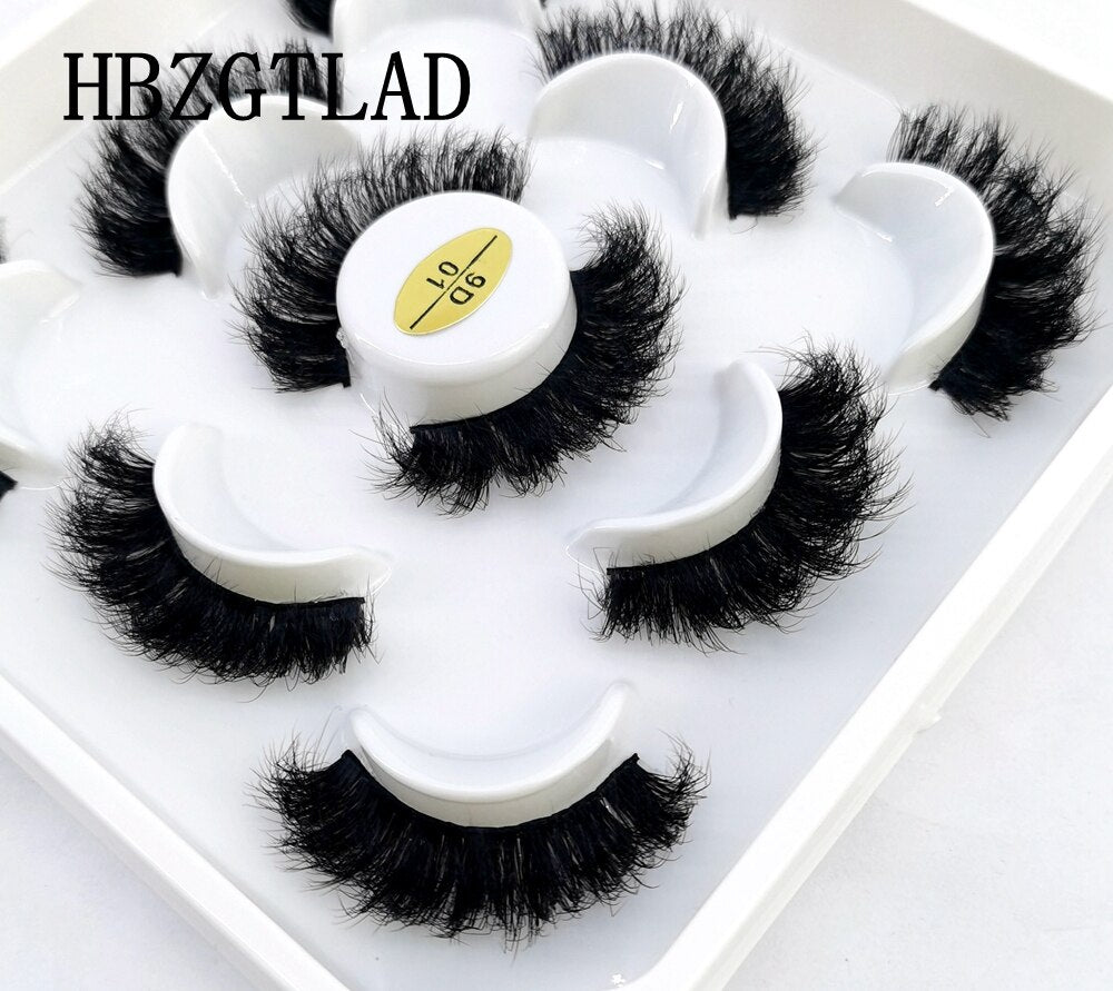 NEW 5 pairs Handmade 3d mink lashes Bulk short False Eyelashes Cross Messy Dense Natural Long Eye Lashes Makeup Fake Eyelashes