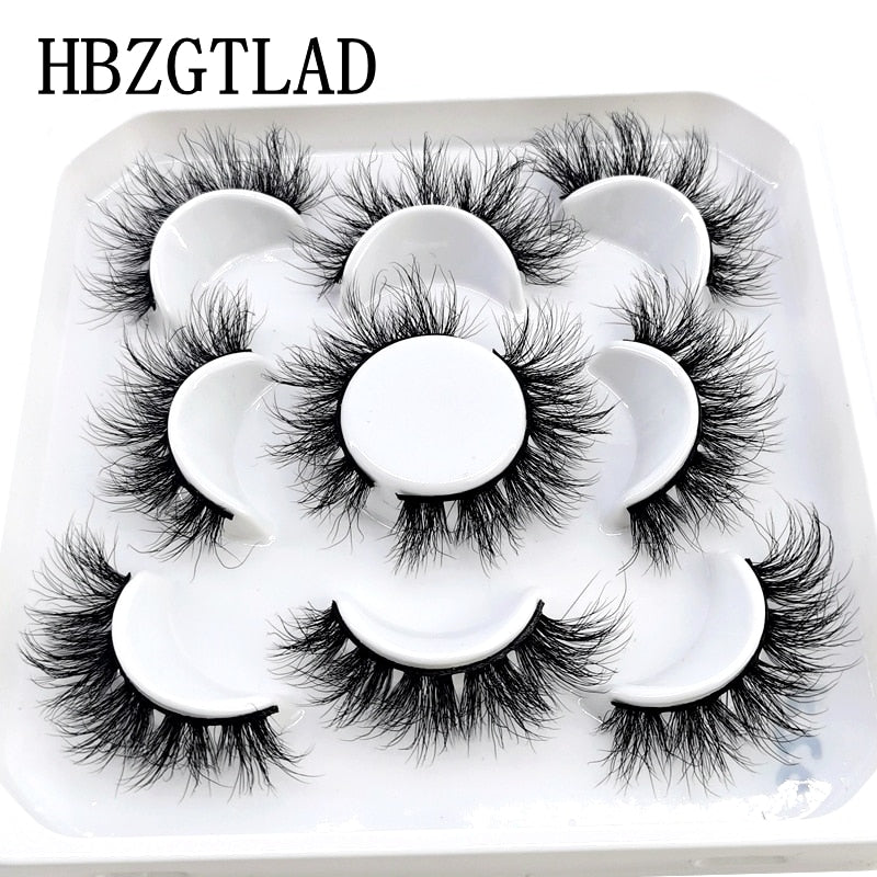 NEW 5 pairs Handmade 3d mink lashes Bulk short False Eyelashes Cross Messy Dense Natural Long Eye Lashes Makeup Fake Eyelashes