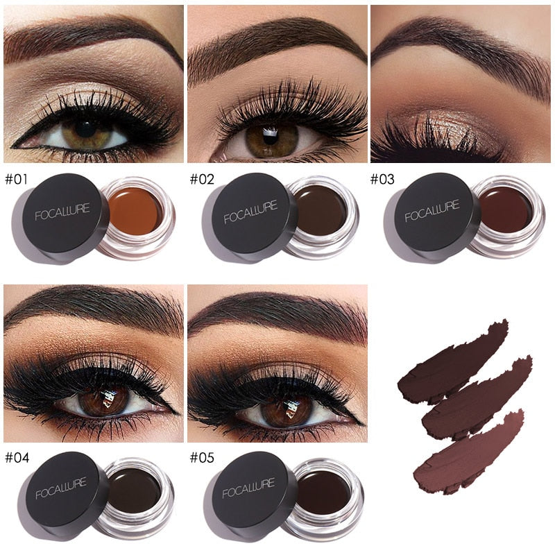 FOCALLURE Eyebrow Brow Gel Waterproof Dyed Brow Professional Makeup Cosmetics Enhancers for Eyebrow Enhancers Cream With Brush