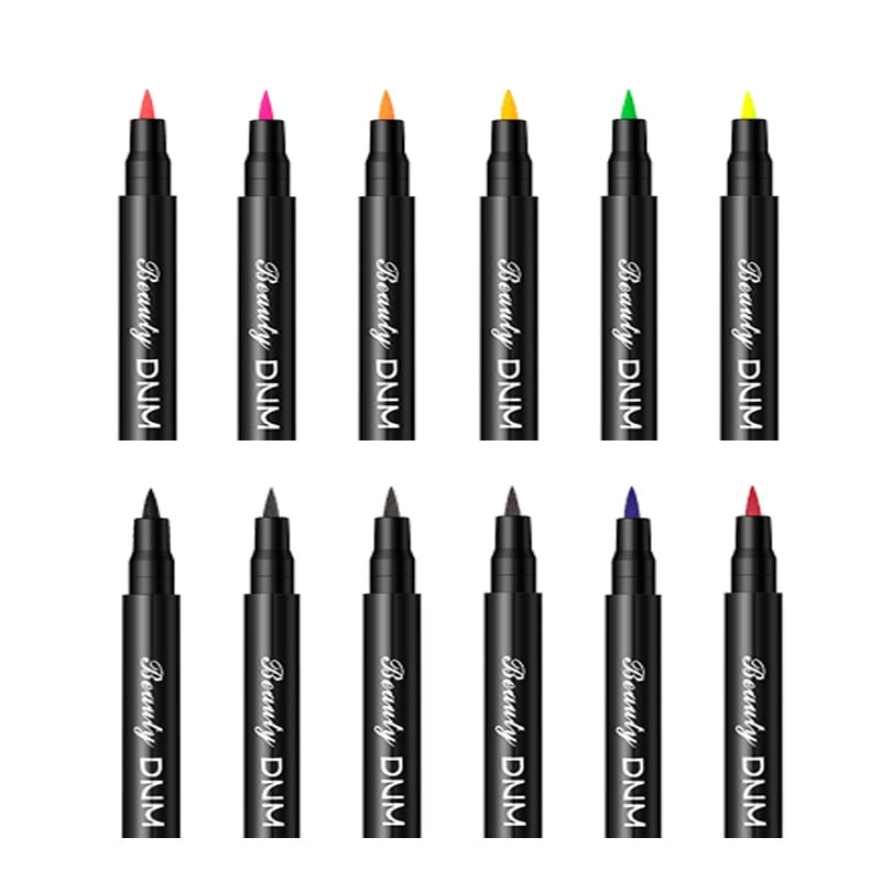 12 Color Matte Liquid Eyeliner Pencil Colorful Waterproof Long-lasting Cosmetics Make Up Green Blue Eye Liner Pen Makeup Tools