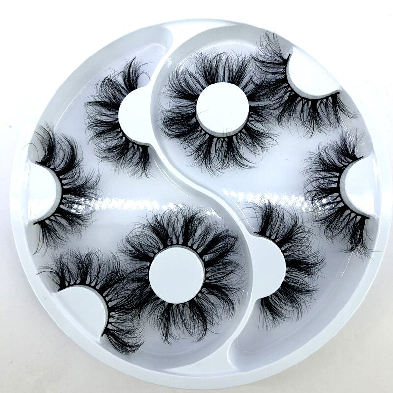 Newest design 5 pairs natural false eyelashes fake lashes long makeup 3d mink lashes eyelash extension mink eyelashes for beauty