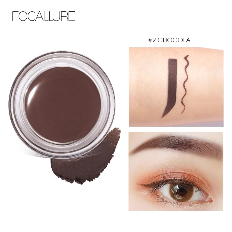 FOCALLURE Eyebrow Brow Gel Waterproof Dyed Brow Professional Makeup Cosmetics Enhancers for Eyebrow Enhancers Cream With Brush