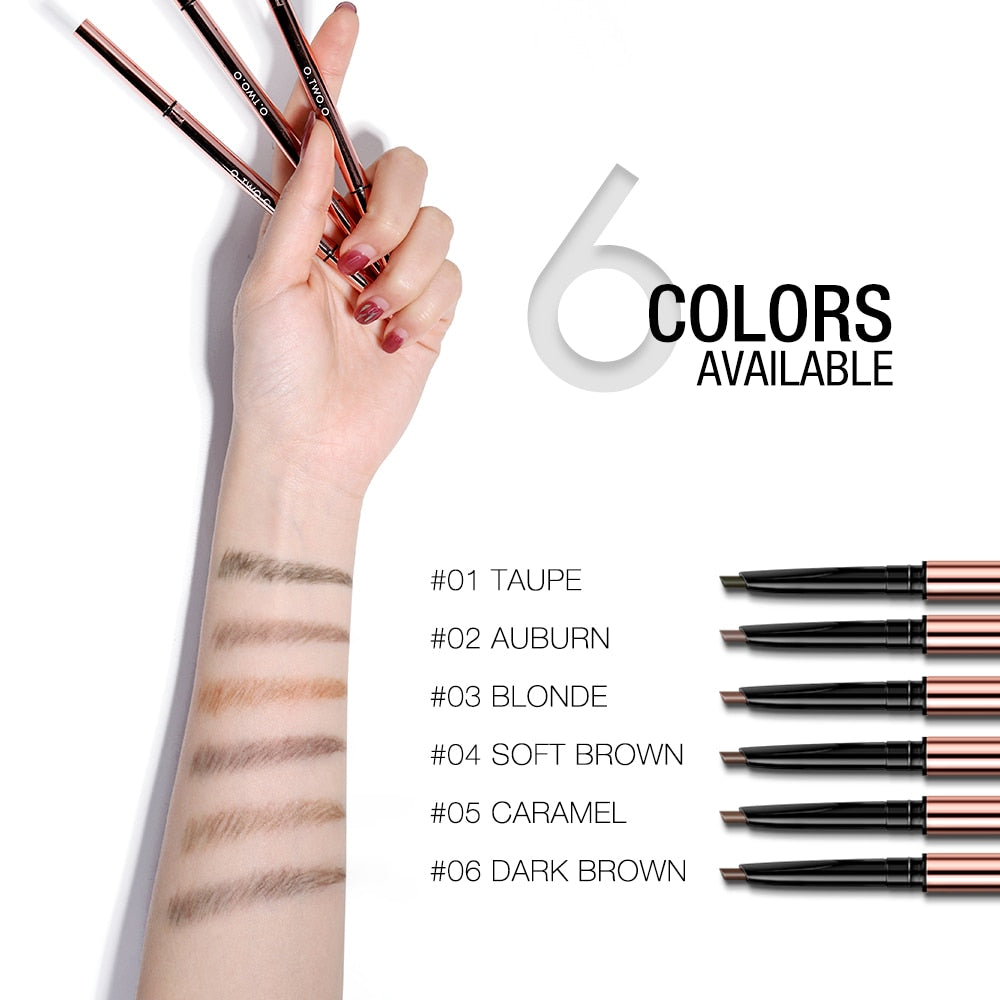 O.TWO.O Ultra Fine Triangle Eyebrow Pencil Precise Brow Definer Long Lasting Waterproof Blonde Brown Eye Brow Makeup 6 Colors