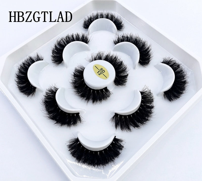 NEW 5 pairs Handmade 3d mink lashes Bulk short False Eyelashes Cross Messy Dense Natural Long Eye Lashes Makeup Fake Eyelashes