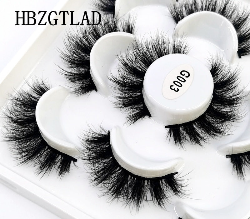 NEW 5 pairs Handmade 3d mink lashes Bulk short False Eyelashes Cross Messy Dense Natural Long Eye Lashes Makeup Fake Eyelashes