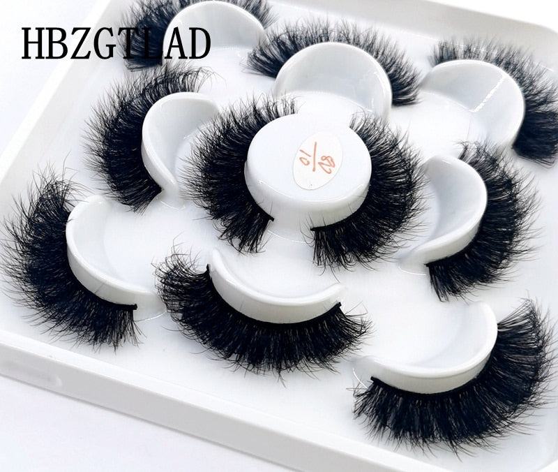 NEW 5 pairs Handmade 3d mink lashes Bulk short False Eyelashes Cross Messy Dense Natural Long Eye Lashes Makeup Fake Eyelashes