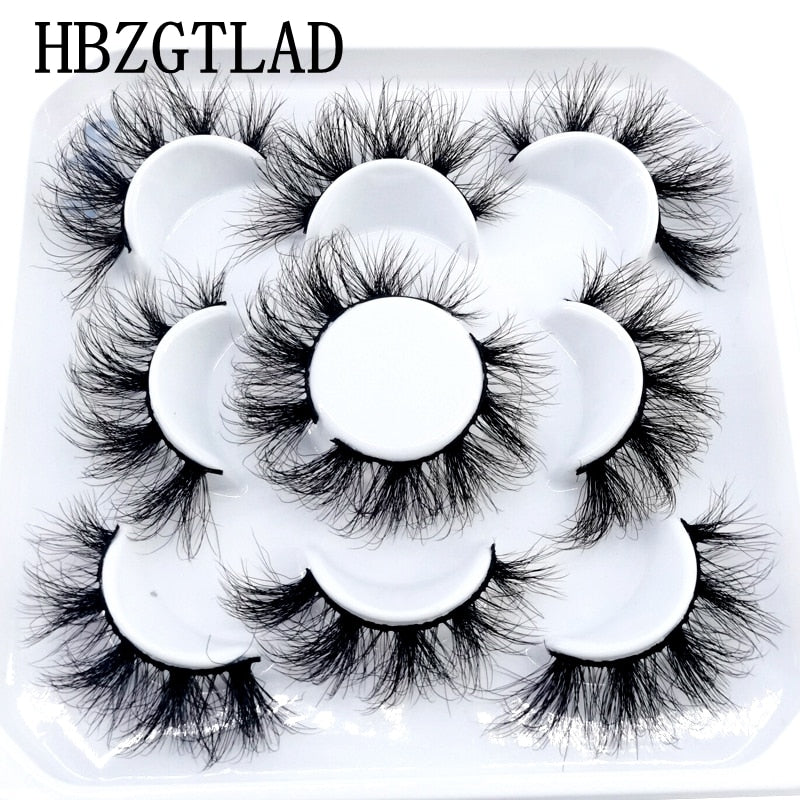 NEW 5 pairs Handmade 3d mink lashes Bulk short False Eyelashes Cross Messy Dense Natural Long Eye Lashes Makeup Fake Eyelashes