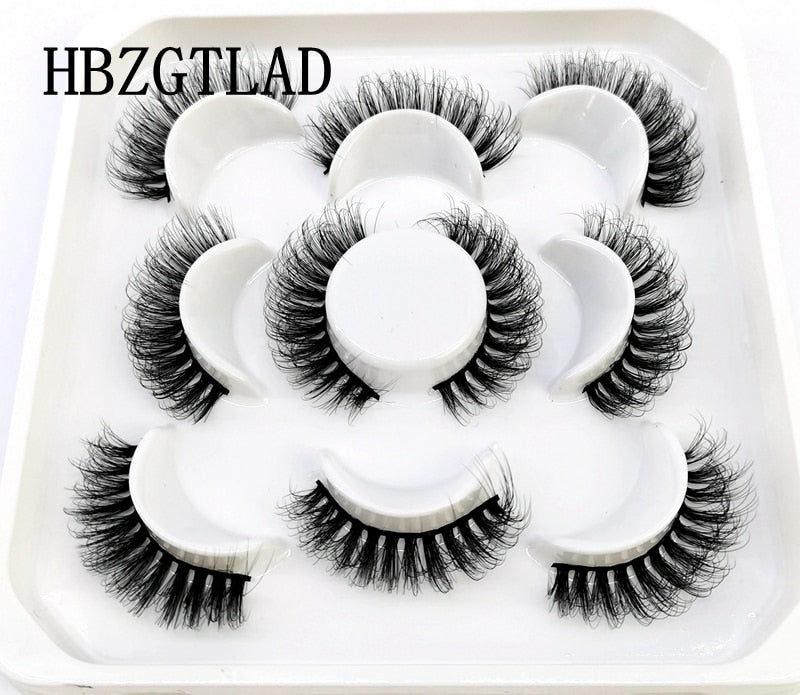 NEW 5 pairs Handmade 3d mink lashes Bulk short False Eyelashes Cross Messy Dense Natural Long Eye Lashes Makeup Fake Eyelashes