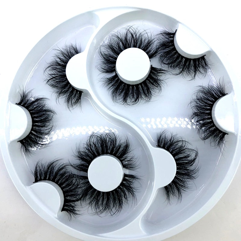 Newest design 5 pairs natural false eyelashes fake lashes long makeup 3d mink lashes eyelash extension mink eyelashes for beauty