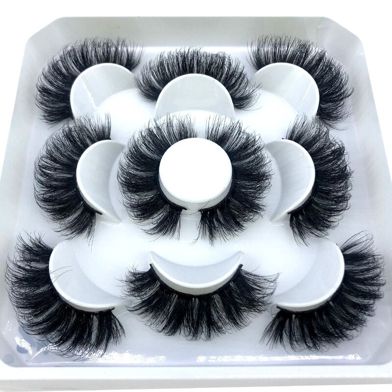 Newest design 5 pairs natural false eyelashes fake lashes long makeup 3d mink lashes eyelash extension mink eyelashes for beauty