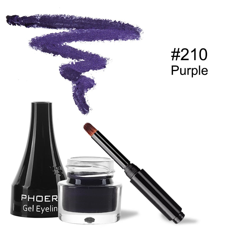 PHOERA 10Colors Matte Lasting Waterproof Eyeliner Gel Natural Long Lasting Eye Liner Cream For Eyeshadow With Brush TSLM2