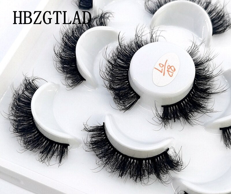 NEW 5 pairs Handmade 3d mink lashes Bulk short False Eyelashes Cross Messy Dense Natural Long Eye Lashes Makeup Fake Eyelashes