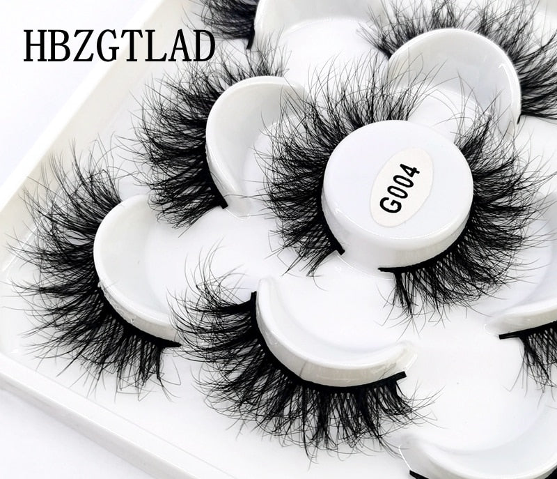 NEW 5 pairs Handmade 3d mink lashes Bulk short False Eyelashes Cross Messy Dense Natural Long Eye Lashes Makeup Fake Eyelashes