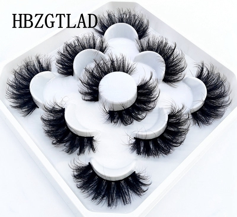 NEW 5 pairs Handmade 3d mink lashes Bulk short False Eyelashes Cross Messy Dense Natural Long Eye Lashes Makeup Fake Eyelashes