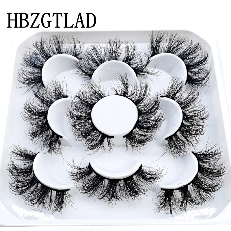 NEW 5 pairs Handmade 3d mink lashes Bulk short False Eyelashes Cross Messy Dense Natural Long Eye Lashes Makeup Fake Eyelashes