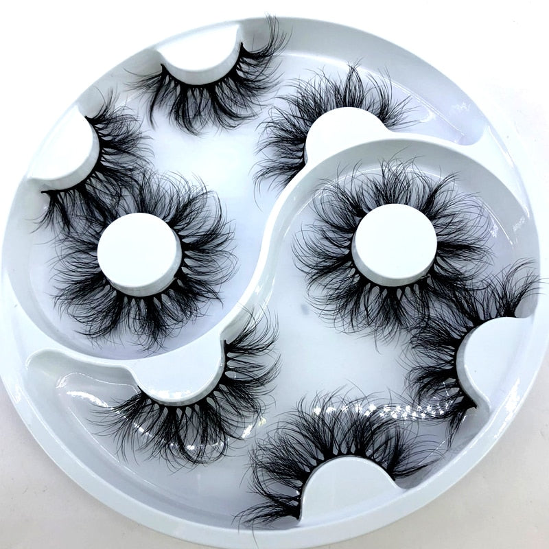 Newest design 5 pairs natural false eyelashes fake lashes long makeup 3d mink lashes eyelash extension mink eyelashes for beauty