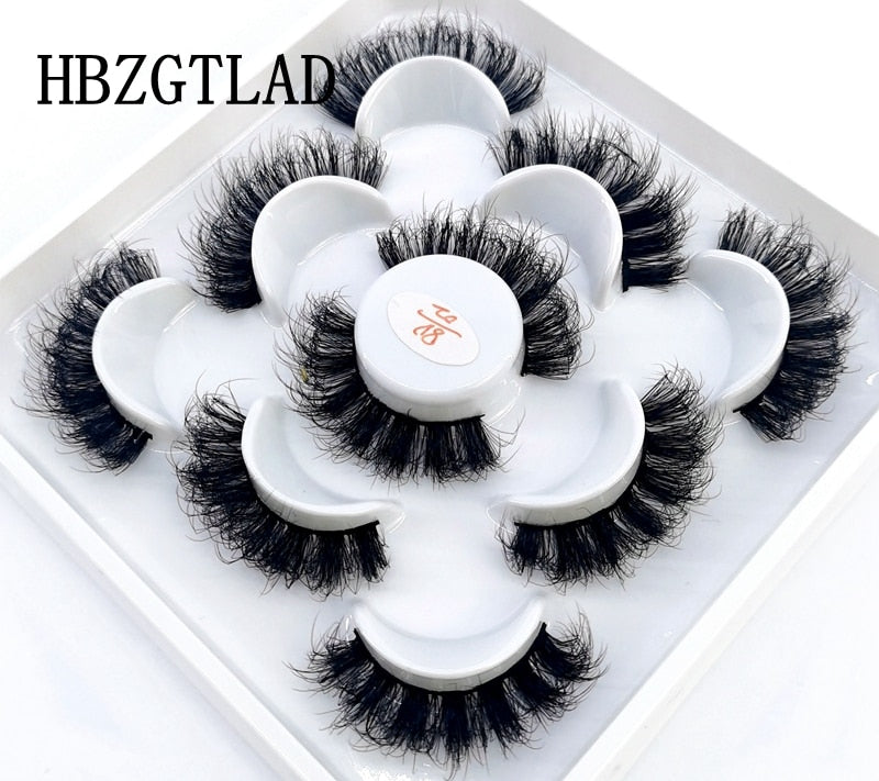 NEW 5 pairs Handmade 3d mink lashes Bulk short False Eyelashes Cross Messy Dense Natural Long Eye Lashes Makeup Fake Eyelashes