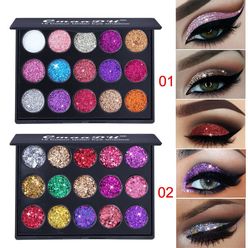 15 Color Glitter Eye Shadow Pallete Pigment Professional Eye Makeup Palette Long-lasting Make Up Eyeshadow Palette Maquillage