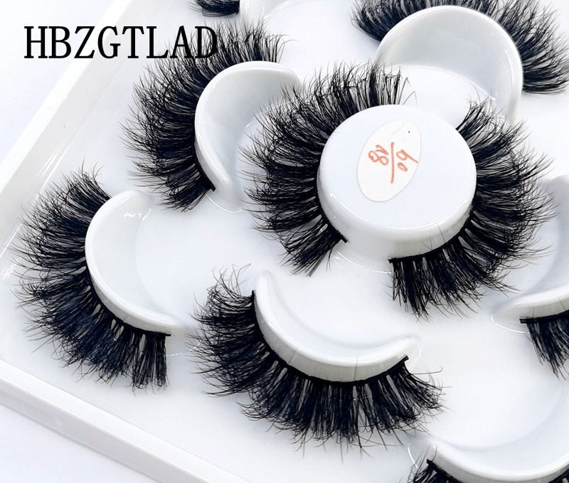 NEW 5 pairs Handmade 3d mink lashes Bulk short False Eyelashes Cross Messy Dense Natural Long Eye Lashes Makeup Fake Eyelashes