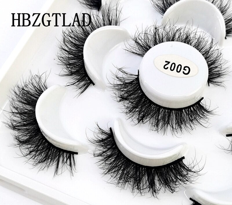 NEW 5 pairs Handmade 3d mink lashes Bulk short False Eyelashes Cross Messy Dense Natural Long Eye Lashes Makeup Fake Eyelashes