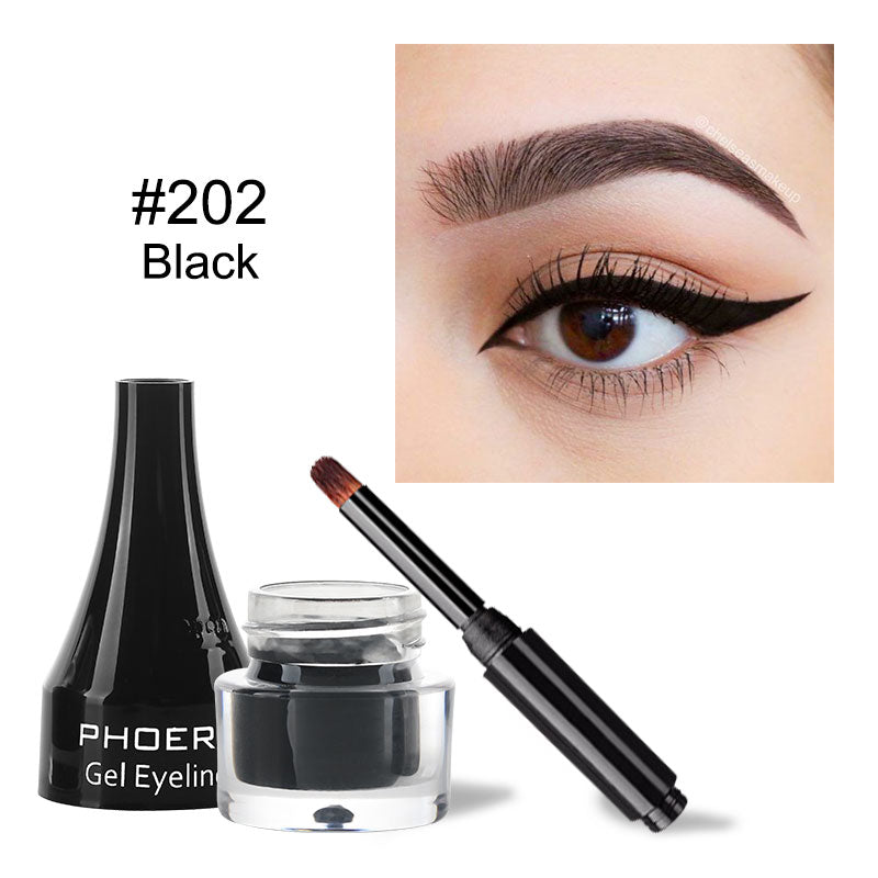 PHOERA 10Colors Matte Lasting Waterproof Eyeliner Gel Natural Long Lasting Eye Liner Cream For Eyeshadow With Brush TSLM2