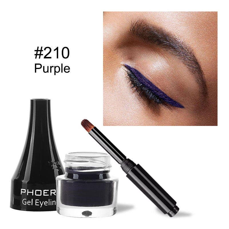 PHOERA 10Colors Matte Lasting Waterproof Eyeliner Gel Natural Long Lasting Eye Liner Cream For Eyeshadow With Brush TSLM2