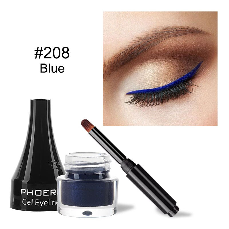 PHOERA 10Colors Matte Lasting Waterproof Eyeliner Gel Natural Long Lasting Eye Liner Cream For Eyeshadow With Brush TSLM2