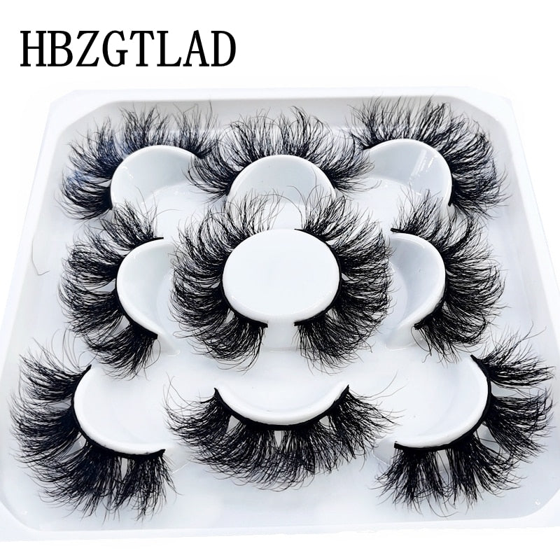 NEW 5 pairs Handmade 3d mink lashes Bulk short False Eyelashes Cross Messy Dense Natural Long Eye Lashes Makeup Fake Eyelashes