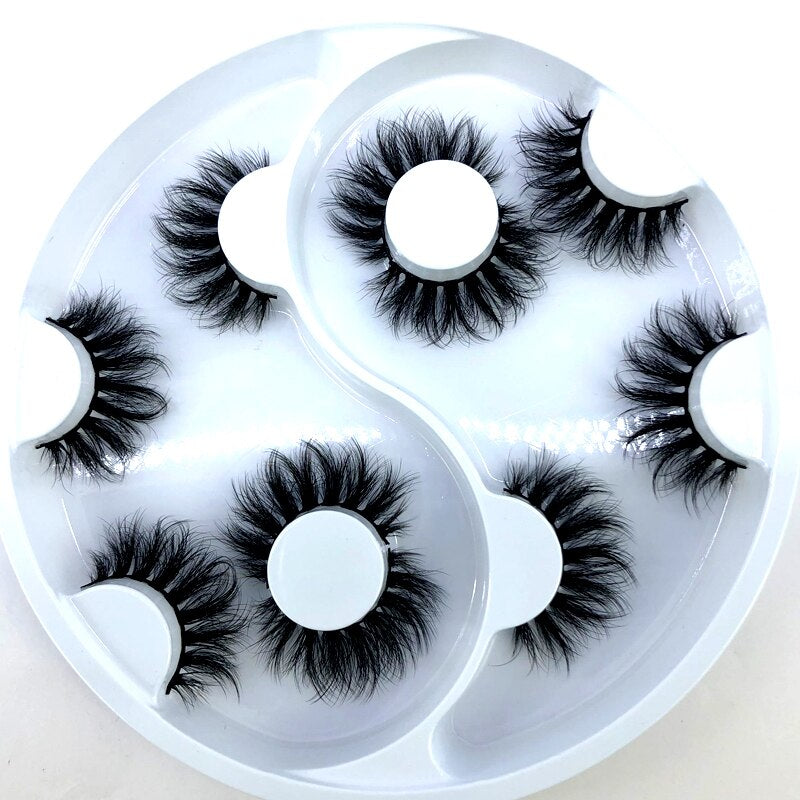 Newest design 5 pairs natural false eyelashes fake lashes long makeup 3d mink lashes eyelash extension mink eyelashes for beauty