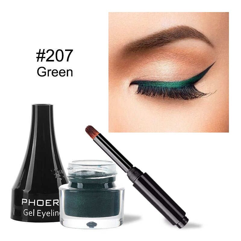 PHOERA 10Colors Matte Lasting Waterproof Eyeliner Gel Natural Long Lasting Eye Liner Cream For Eyeshadow With Brush TSLM2