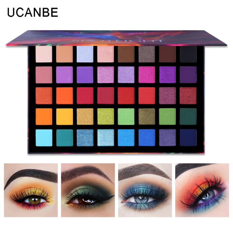 UCANBE Neon Eyeshadow Eye Makeup Waterproof Mineral highlighter Powder Shimmer Eye Shadow Make up Palette Cosmetics For Women