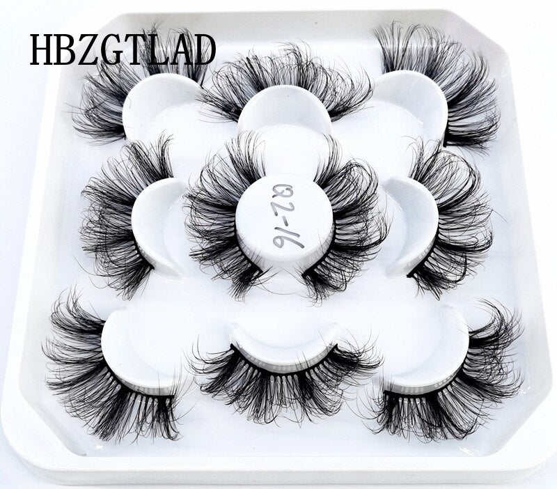 NEW 5 pairs Handmade 3d mink lashes Bulk short False Eyelashes Cross Messy Dense Natural Long Eye Lashes Makeup Fake Eyelashes