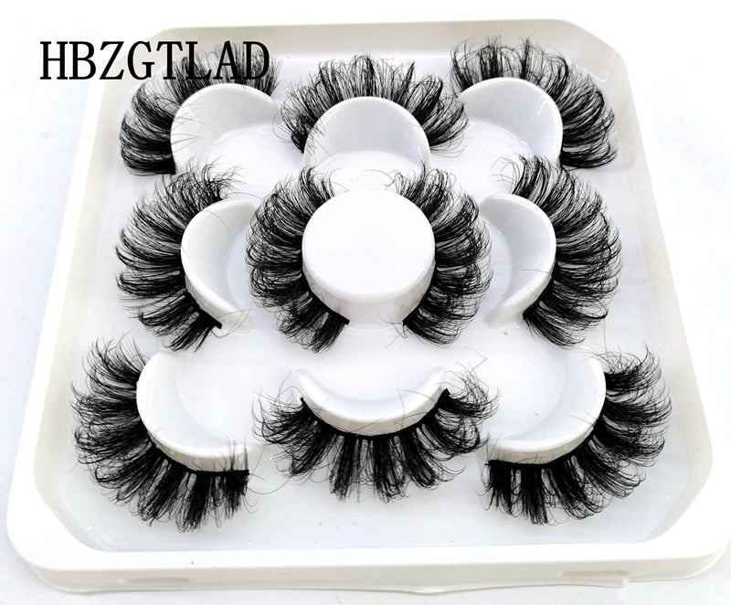 NEW 5 pairs Handmade 3d mink lashes Bulk short False Eyelashes Cross Messy Dense Natural Long Eye Lashes Makeup Fake Eyelashes