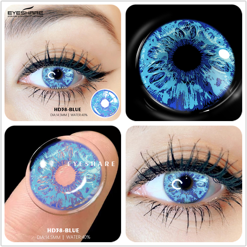 EYESHARE 2pcs Colored Contact Lenses For Eyes Cosplay Colored Lenses Blue Contact Lens Yearly Beautiful Pupil Eyes Contact Lens